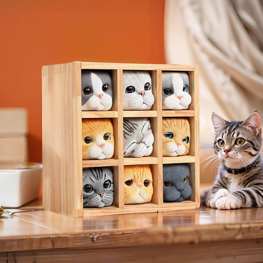 Original Solid Wood Jewelry Box Creative Cute Kitty Table Decorations
