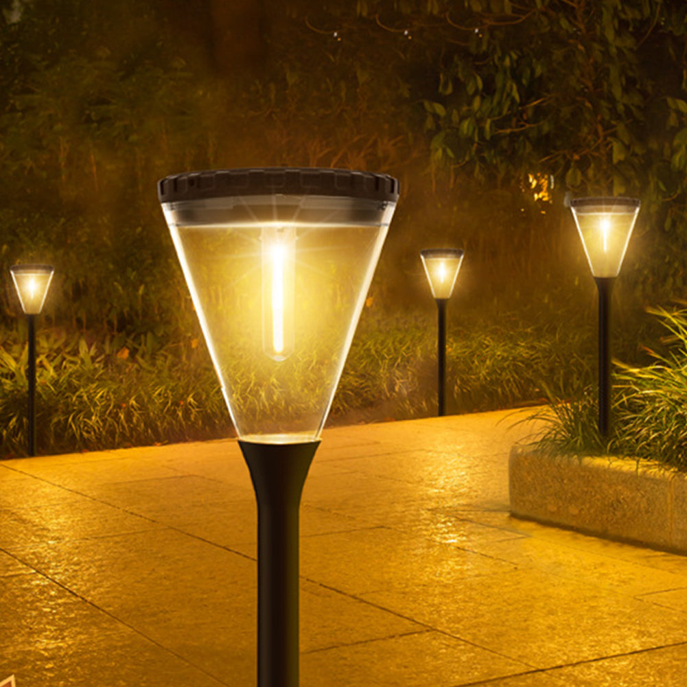 Outdoor Solar Garden Landscape Path Lights 3000K IP65 Waterproof 2 Levels Brightness Auto On/Off Solar Powered Lawn Lamps For Yard Patio Garden Pathway Porch Decor lawn lamp