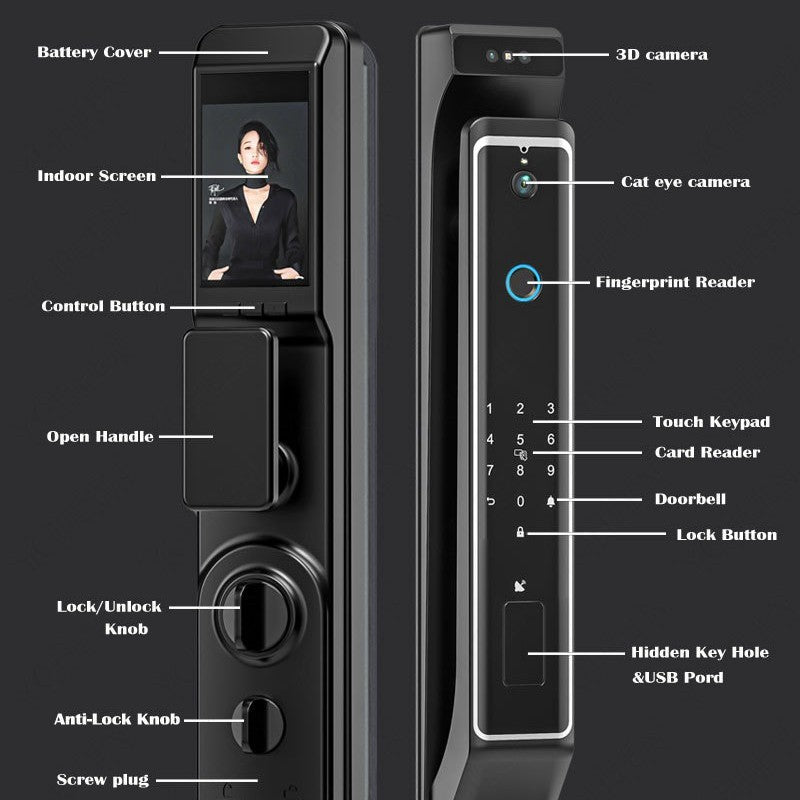 Face Recognition Peephole View Smart Door Lock