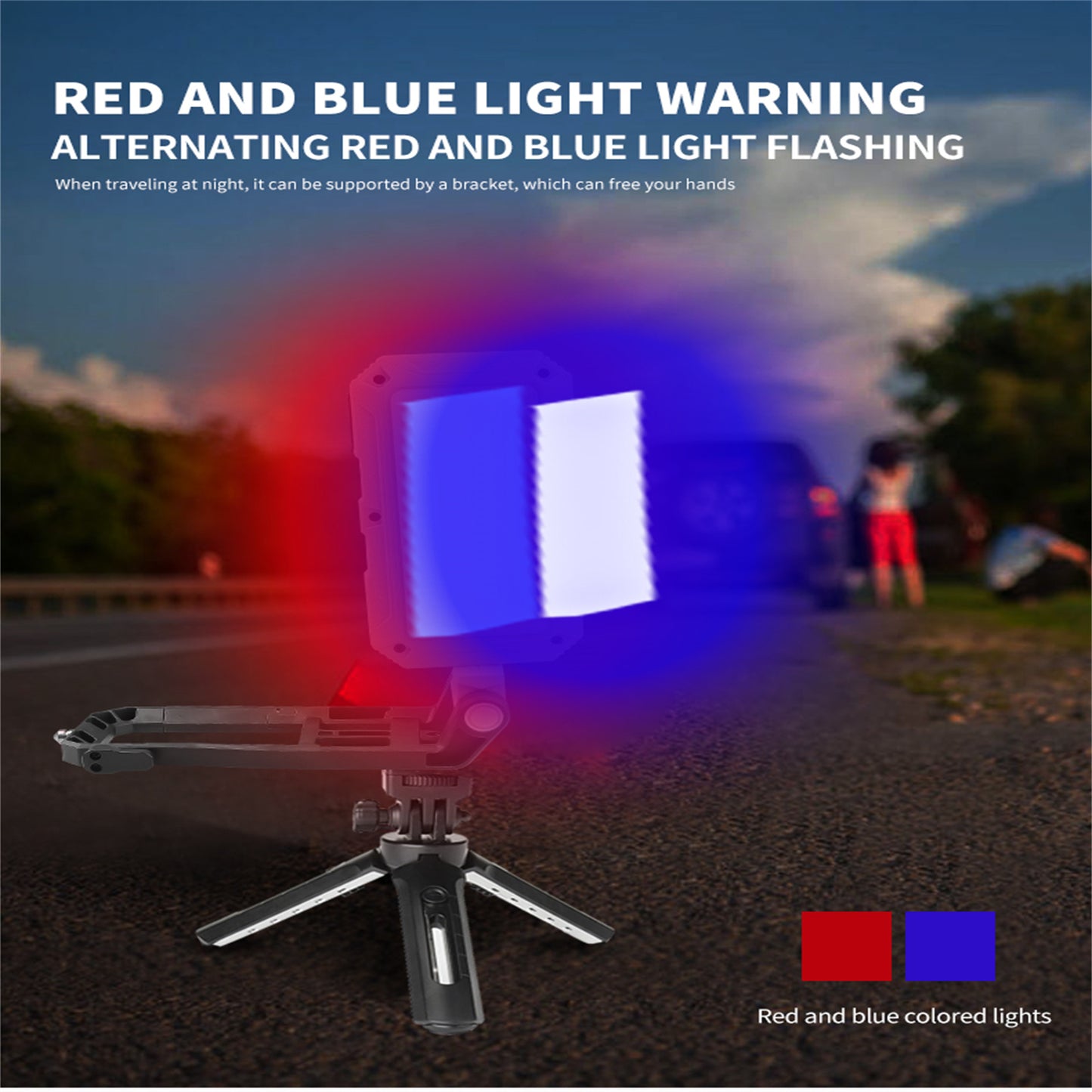 Rechargeable Work Light Portable Folding Solar Powered 360 Degree Rotation Flashlight with Magnetic Hook Design