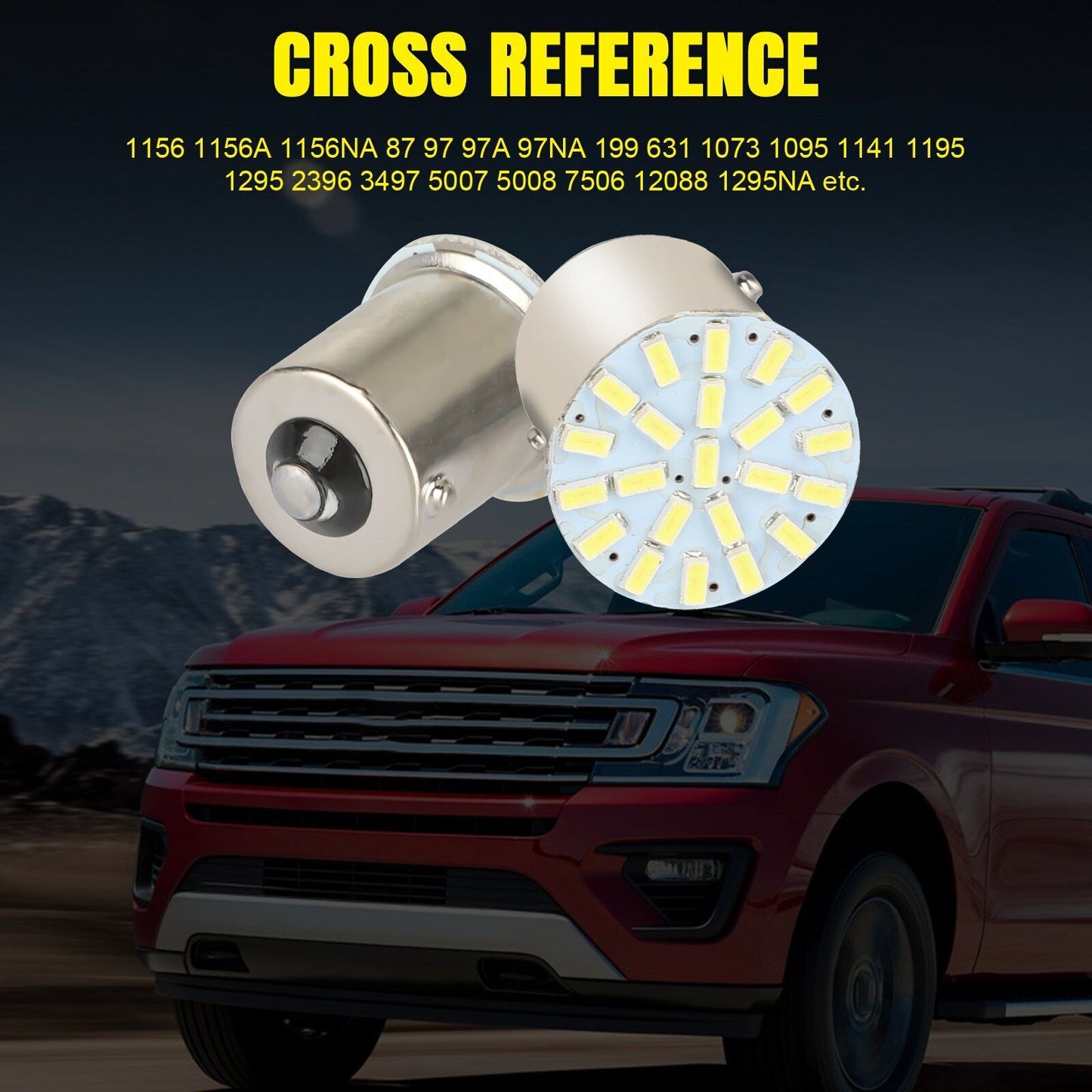 1156 LED Bulb White 1156 1141 22-SMD LED RV Light Bulbs 600LM 6500K DC 12V Trailer Boat Trunk Interior Lights (Pack Of 20) As shown