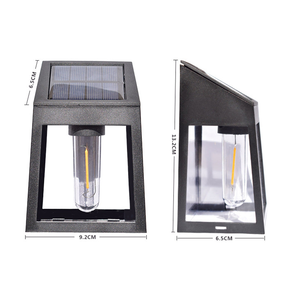 2pcs Outdoor LED Solar Wall Lamp With Solar Panel IP65 Waterproof Auto On/off Modern Minimalist Wall Light Fixtures Tungsten wall light