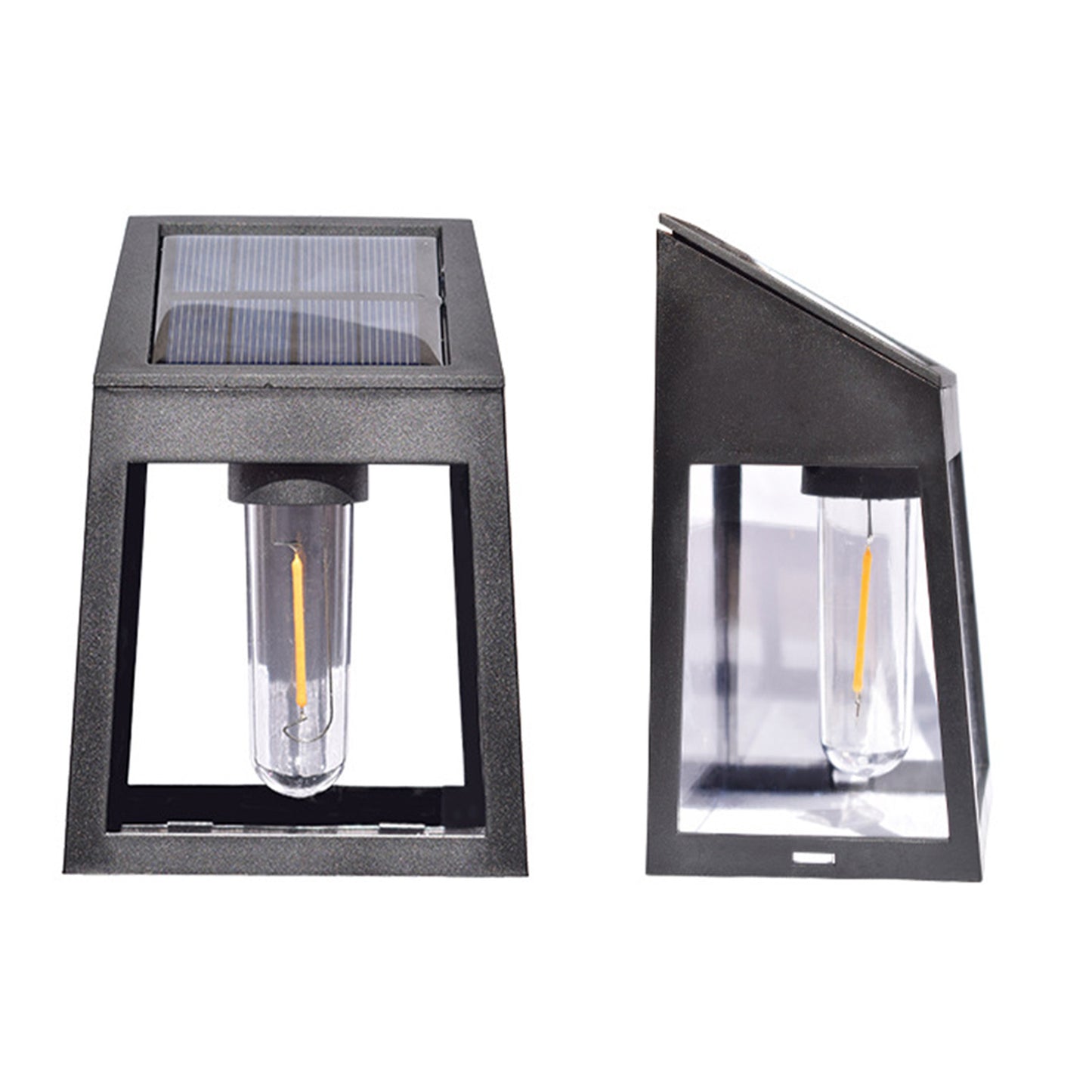 2pcs Outdoor LED Solar Wall Lamp With Solar Panel IP65 Waterproof Auto On/off Modern Minimalist Wall Light Fixtures Tungsten wall light