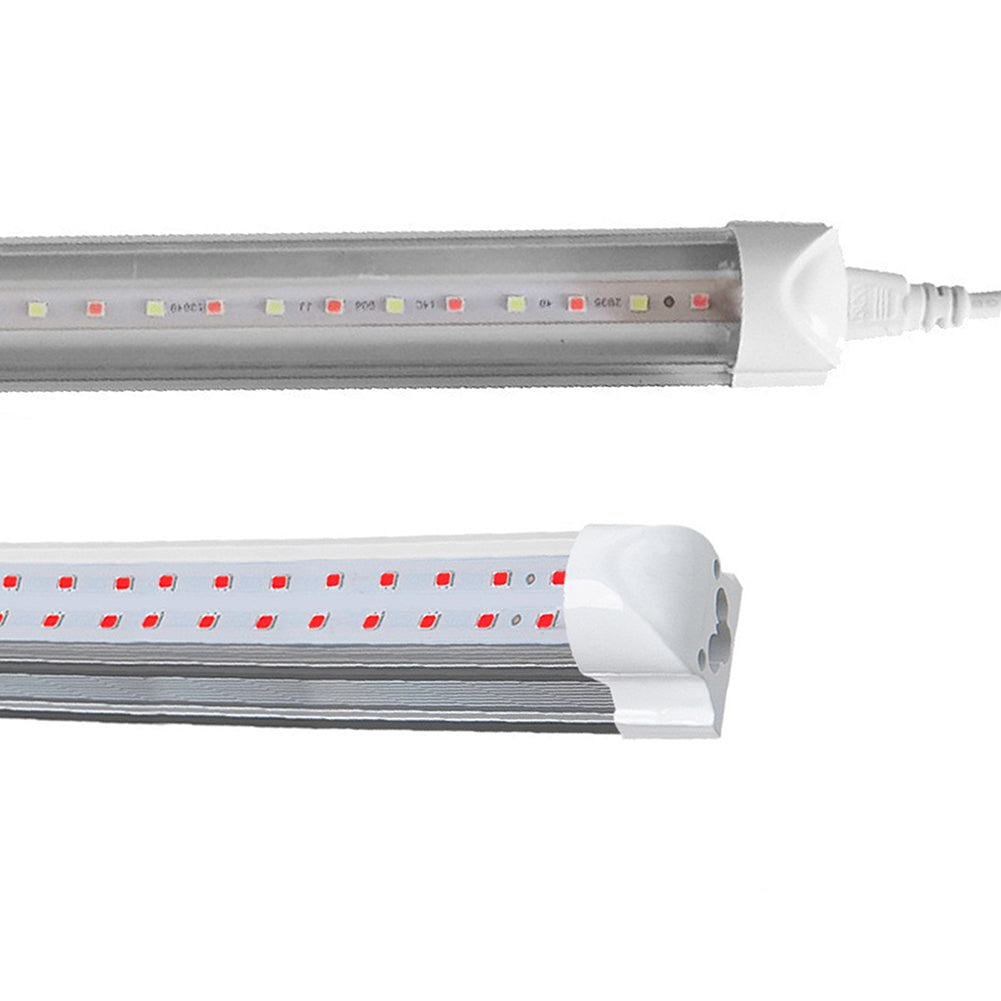 9/18w T8 LED Plant Growth Lamp Energy Saving Aluminum Alloy LED Full Spectrum Plant Light For Indoor Plants Veg Flower (US Plug) Double row 18W