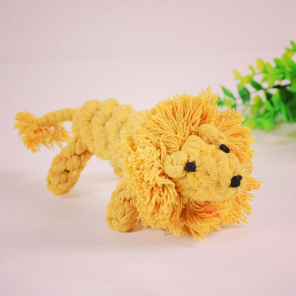 Handmade Cotton Rope Dog Toy Animal Shape Toys For Small Large Dogs Pet Outdoor Fun Training Puppy Chew Toys 13cm *90g total length 22cm