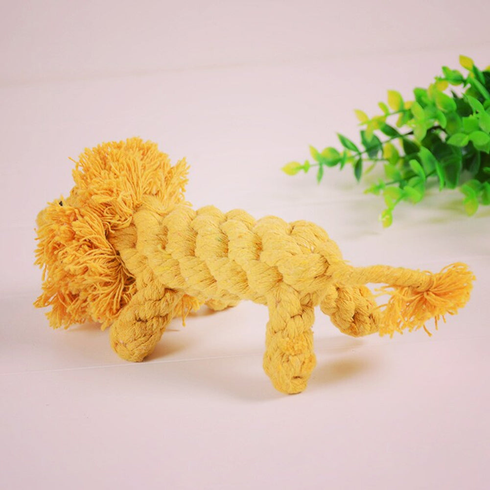 Handmade Cotton Rope Dog Toy Animal Shape Toys For Small Large Dogs Pet Outdoor Fun Training Puppy Chew Toys 13cm *90g total length 22cm