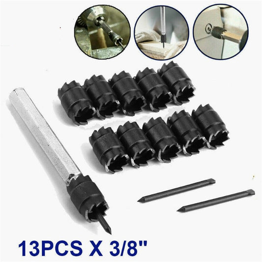13pcs 3/8"" Spot Weld Drill Bits High Hardness Wear Resistant Metal Hole Cutter Remover Kit Power Tool Accessories 13PCS