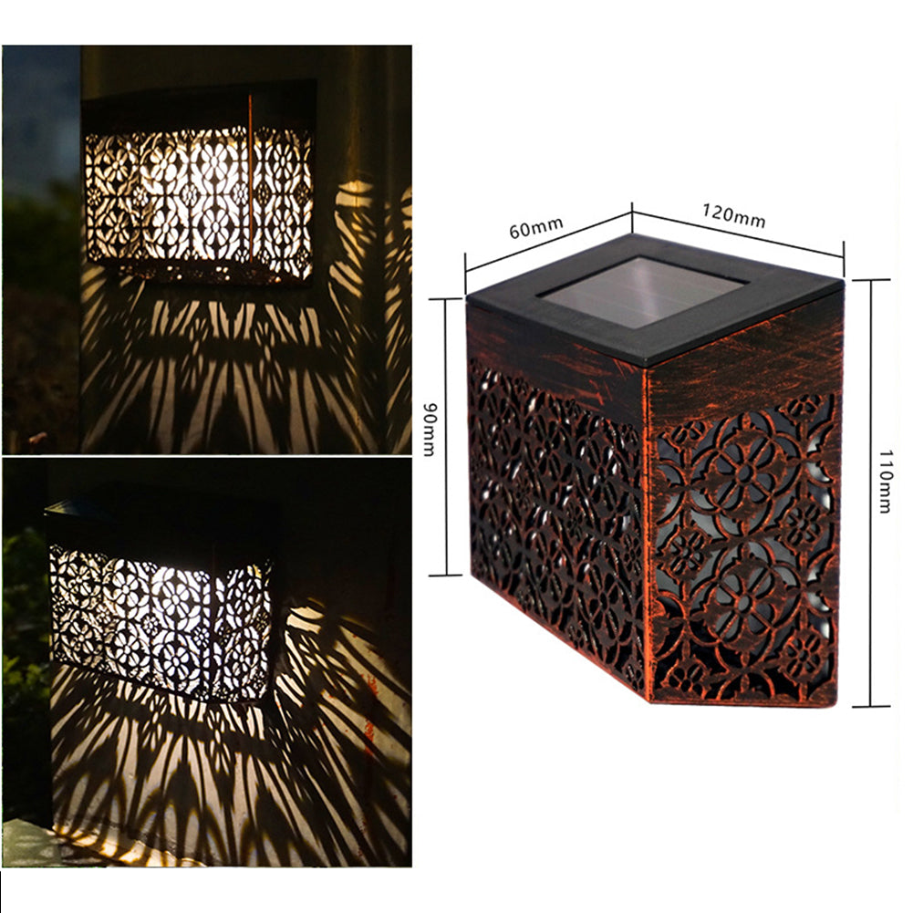 Solar Hollow Wall Lamp Garden Decoration Waterproof Outdoor Landscape Lamp For Garden Patio Yard 2-Pack warm light