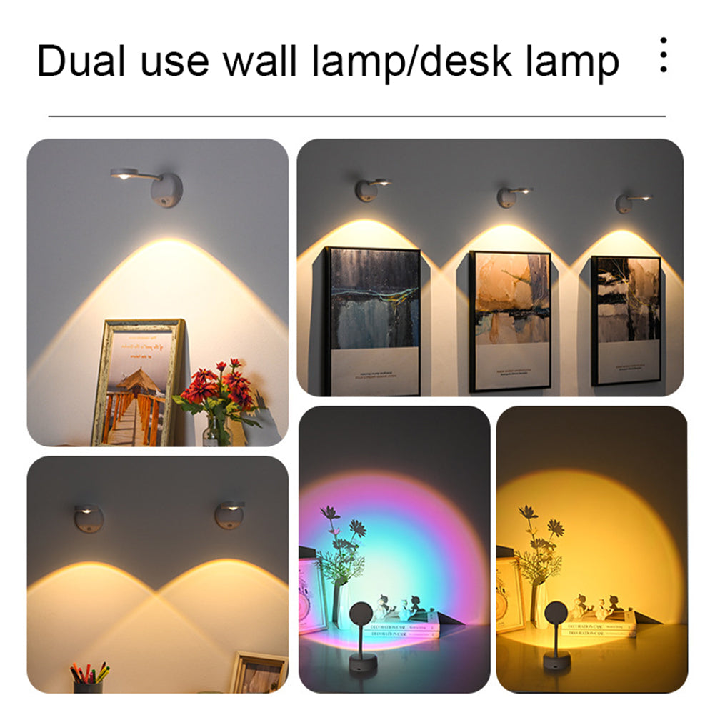 LED Wall Lamp 3 Color Modes Infinite Dimming Easy Installation Wall Mount Lighting Fixture For Bedroom Hotel black