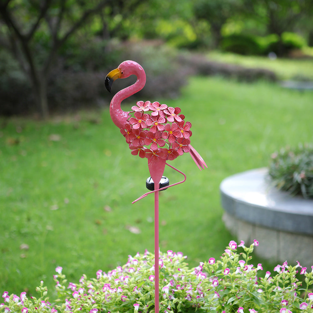 LED Flamingo Solar Lights Waterproof Energy Saving Garden Lamp With 2v100mah Solar Panel For Lawn Patio Pathway (89cm x 23cm) flamingo