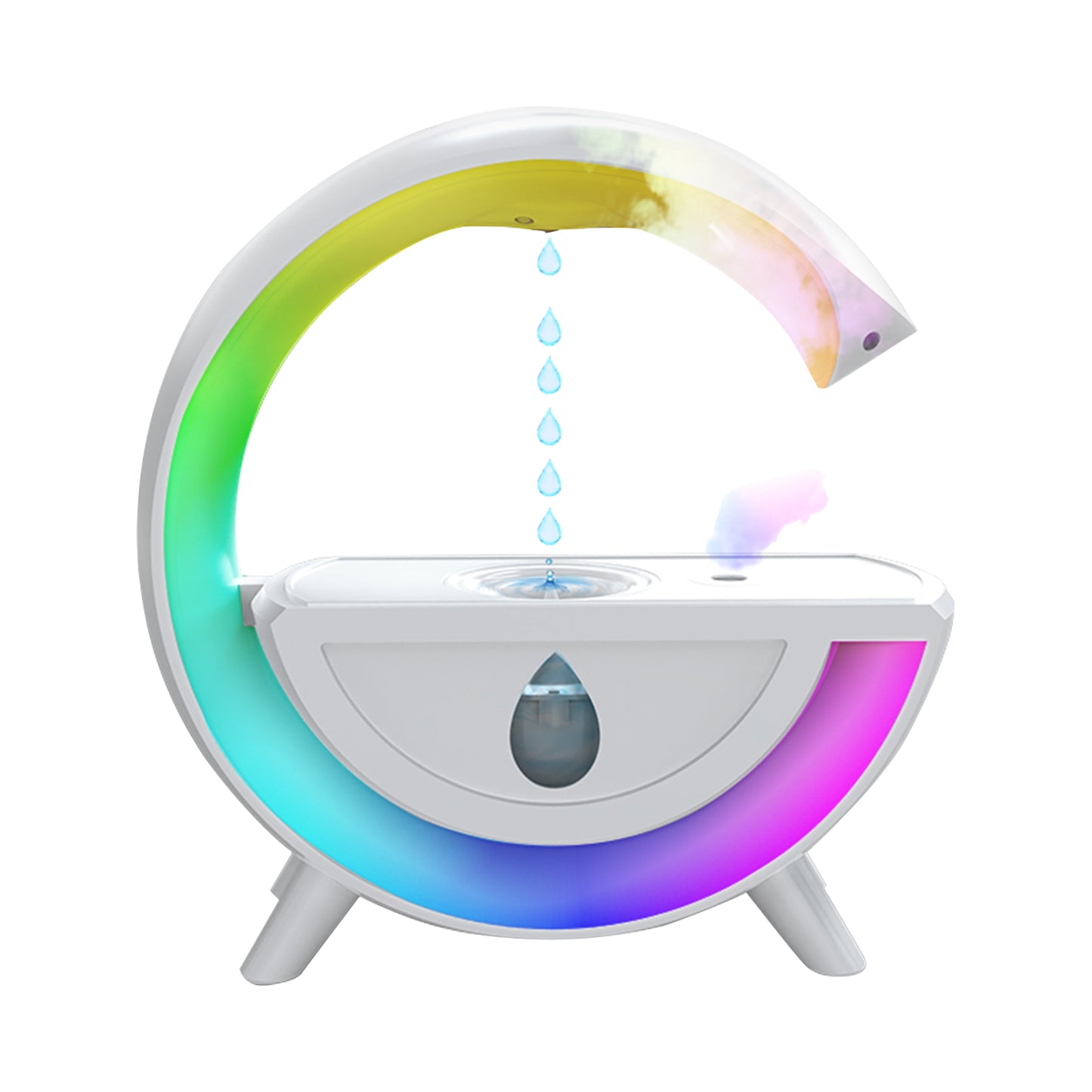 Anti-Gravity Humidifier 800ml Cool Mist Light Home Office Humidifier Countercurrent Humidifier White