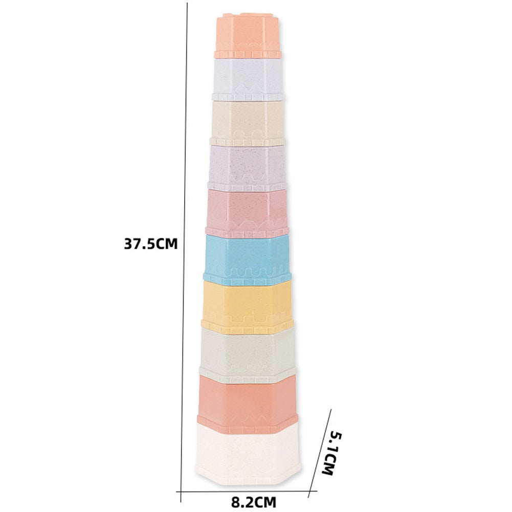 10 Pcs Stacking Cups Rabbit Accessories Reusable Multi-Colored Bunny Toys For Small Animals Bunnies Hamsters Chinchillas 617-90 Hexagonal stacking cup