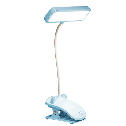 LED Table Lamp With Clip 3 Color Temperatures Dimmable Eye Protection Adjustable Touch Sensor Desk Lights Study Lamp (35 x 15.5cm) blue