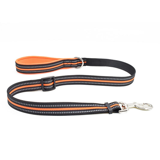 Pet Dog Leash With Soft Padded Handle Adjustable Length 88cm-140cm Reflective Leashes Pet Safety Traction Rope For Medium Large Dogs orange M