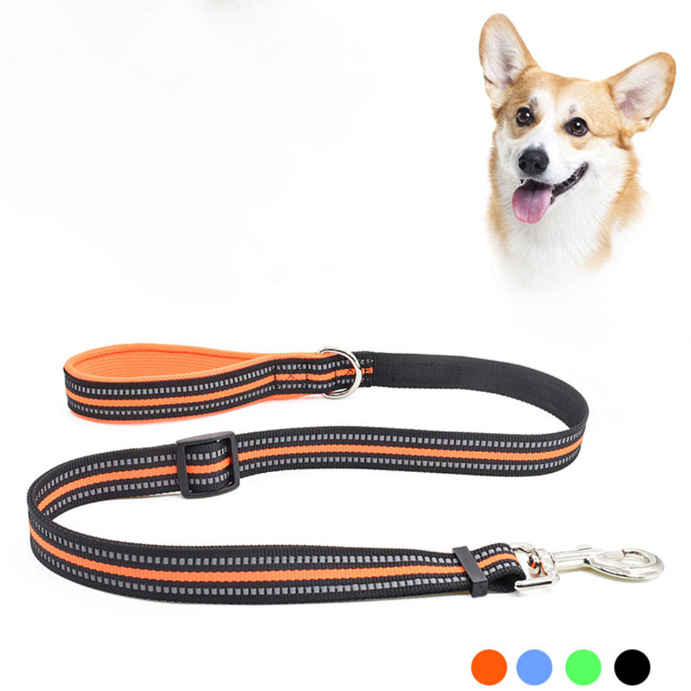 Pet Dog Leash With Soft Padded Handle Adjustable Length 88cm-140cm Reflective Leashes Pet Safety Traction Rope For Medium Large Dogs orange M