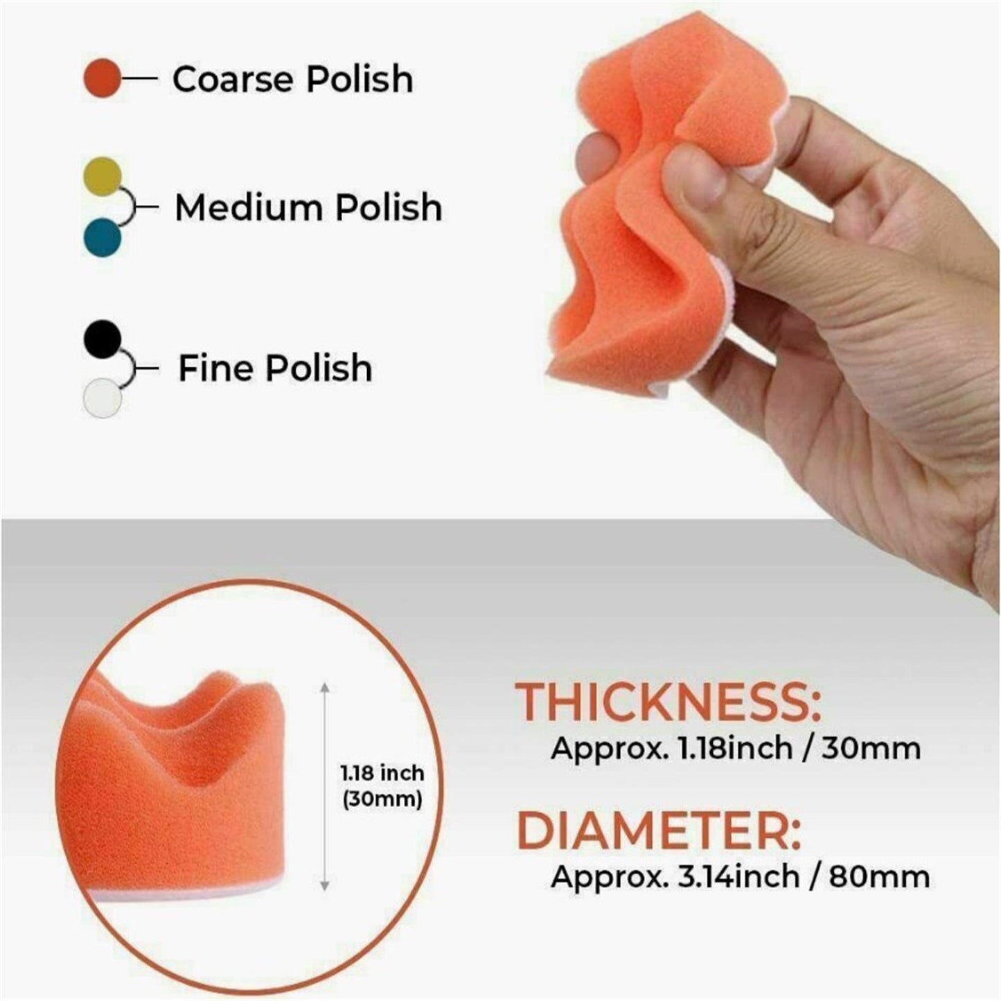 12 Pieces 3 Inch Buffing Polishing Pads Buffer Polisher Kit Headlight Restoration Kit For Polishing Waxing Sealing Glaze 3 inch 12 piece set M10