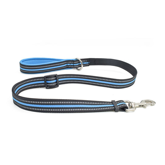 Pet Dog Leash With Soft Padded Handle Adjustable Length 88cm-140cm Reflective Leashes Pet Safety Traction Rope For Medium Large Dogs blue M