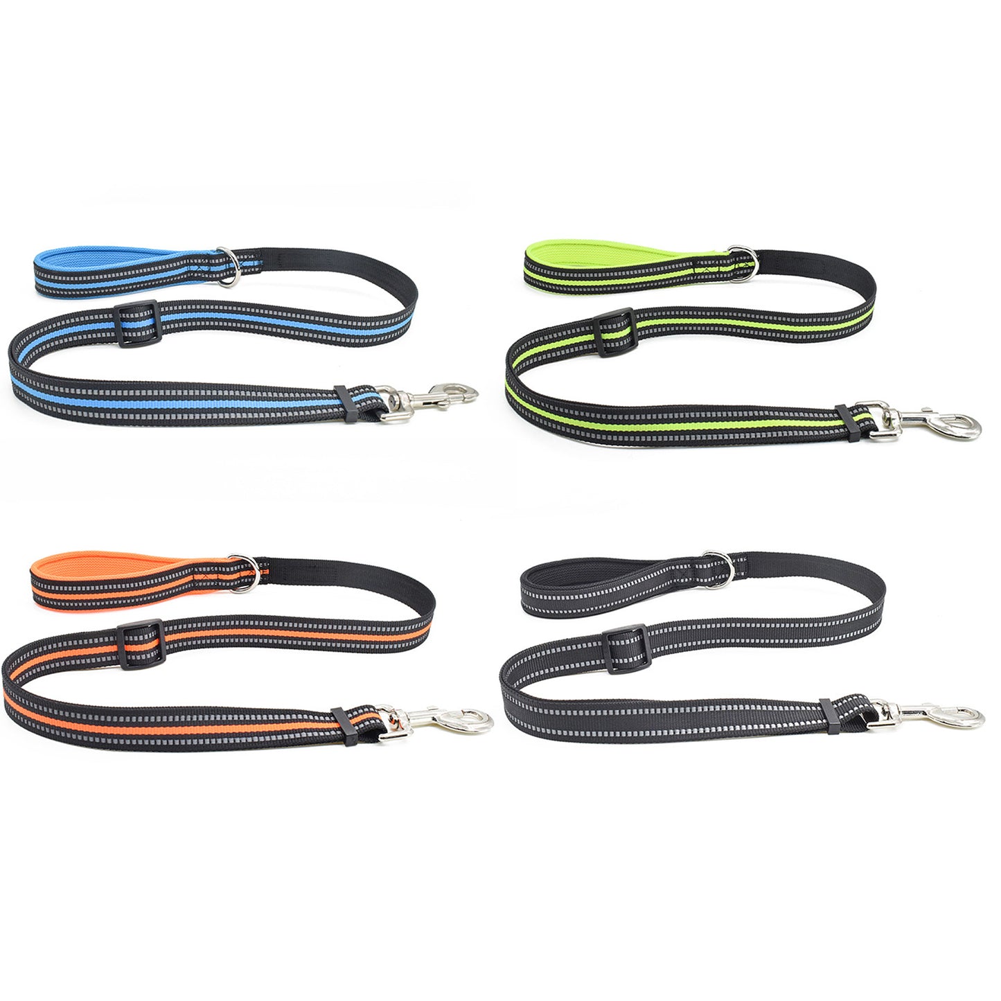 Pet Dog Leash With Soft Padded Handle Adjustable Length 88cm-140cm Reflective Leashes Pet Safety Traction Rope For Medium Large Dogs green M