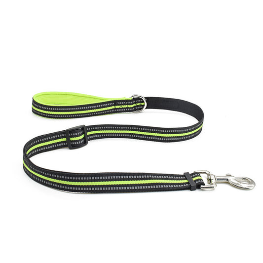 Pet Dog Leash With Soft Padded Handle Adjustable Length 88cm-140cm Reflective Leashes Pet Safety Traction Rope For Medium Large Dogs green M