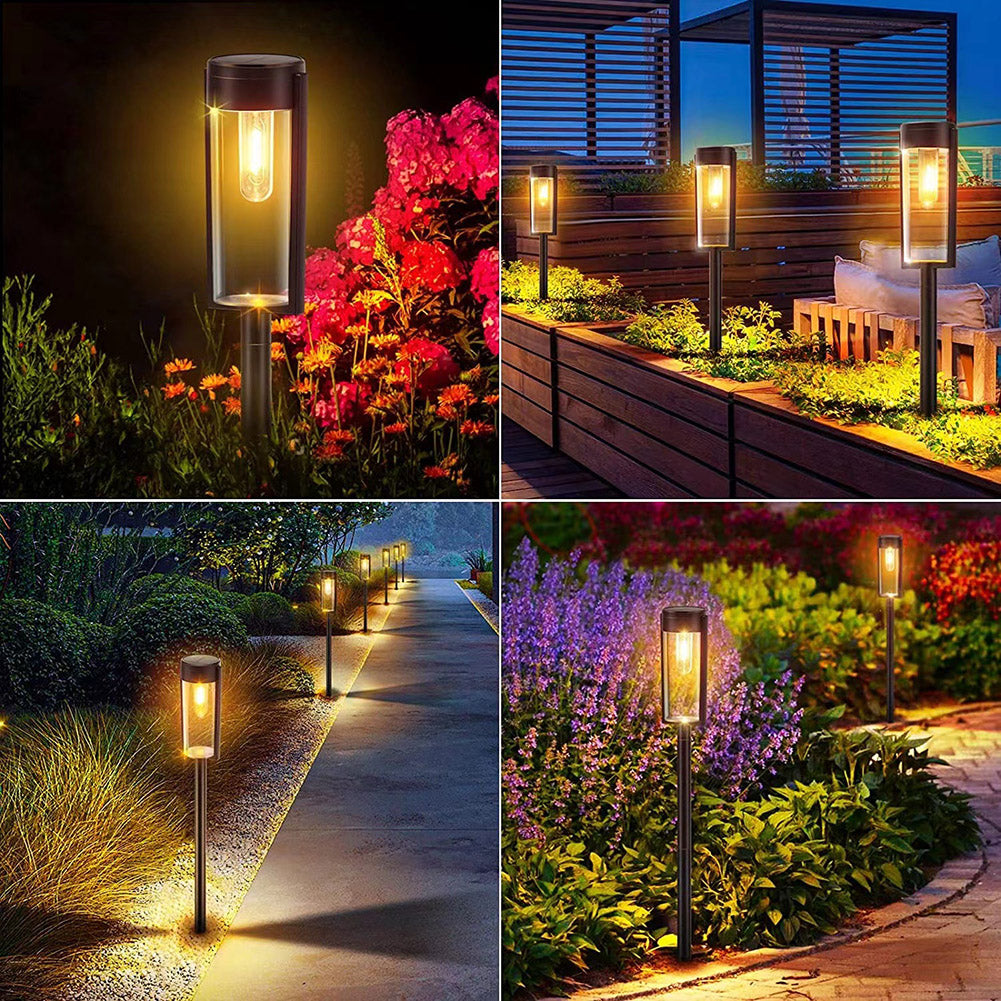 6pcs LED Solar Garden Lights With 600MAH NI-MH Battery IP65 Waterproof Energy Saving Solar Powered Outdoor Courtyard Lamp Stake