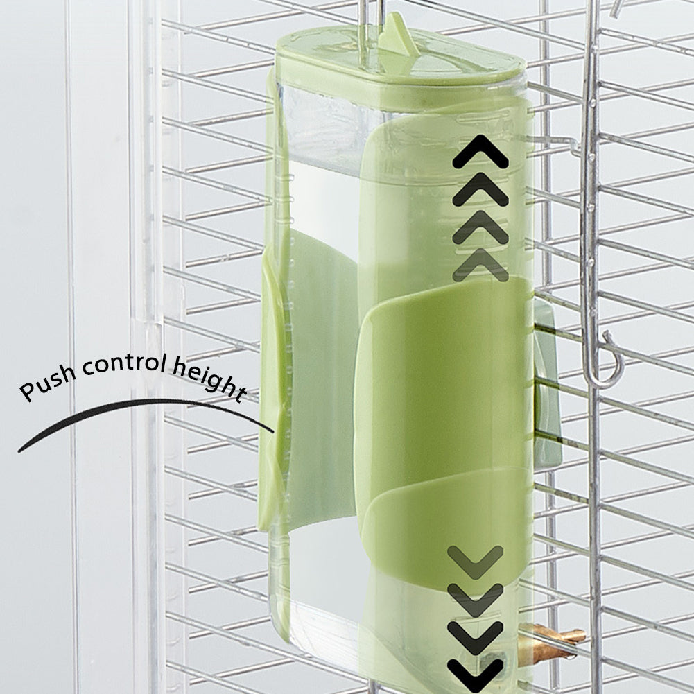 Automatic Birds Water Feeder 300ml Large Capacity Reuseable Firing Pin Water Bottle Bird Water Dispenser (8 x 10 x 16cm) White