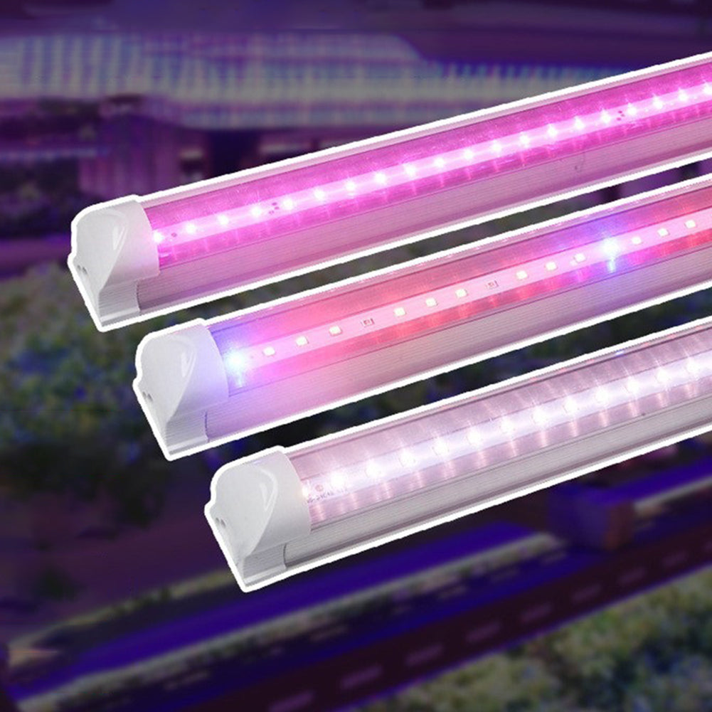 9/18w T8 LED Plant Growth Lamp Energy Saving Aluminum Alloy LED Full Spectrum Plant Light For Indoor Plants Veg Flower (US Plug) Single row 9W