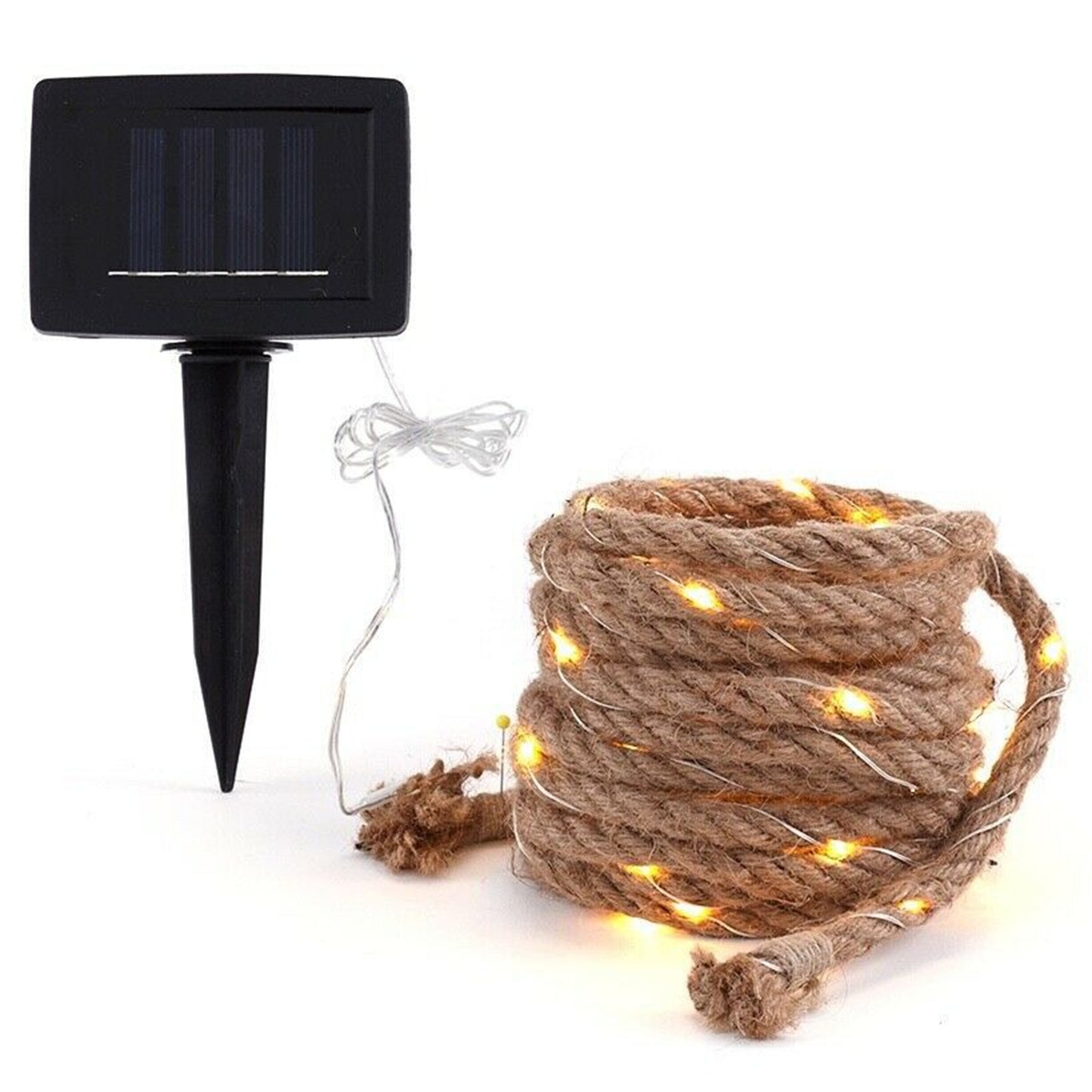 LED Solar String Lights IP65 Waterproof High Brightness Jute Twine Garden Fairy Lights For Garden Path Yard Decoration 10 meters 200 lights