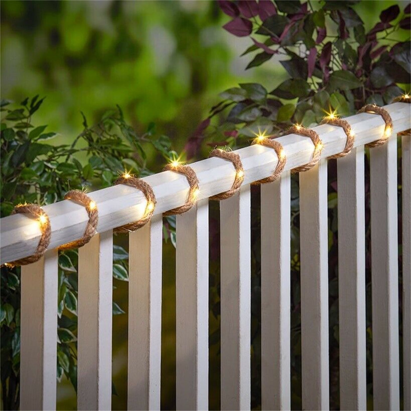 LED Solar String Lights IP65 Waterproof High Brightness Jute Twine Garden Fairy Lights For Garden Path Yard Decoration 5 meters 100 lights