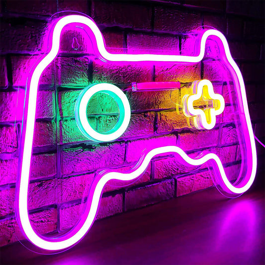 Gaming Neon Sign Gamer Wall Game Room Decor Gamer Gifts Neon Sign Wall Lights LED Sign Pink