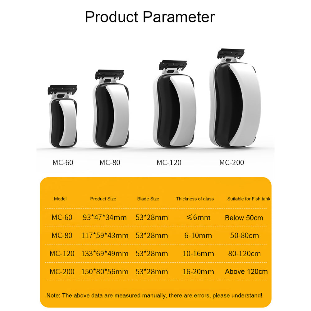 Aquarium Magnetic Strong Cleaner Brush Fish Tank Algae Magnet Cleaning Tool With Scrapers Floating Cleaner Scrubber Brush MC-80