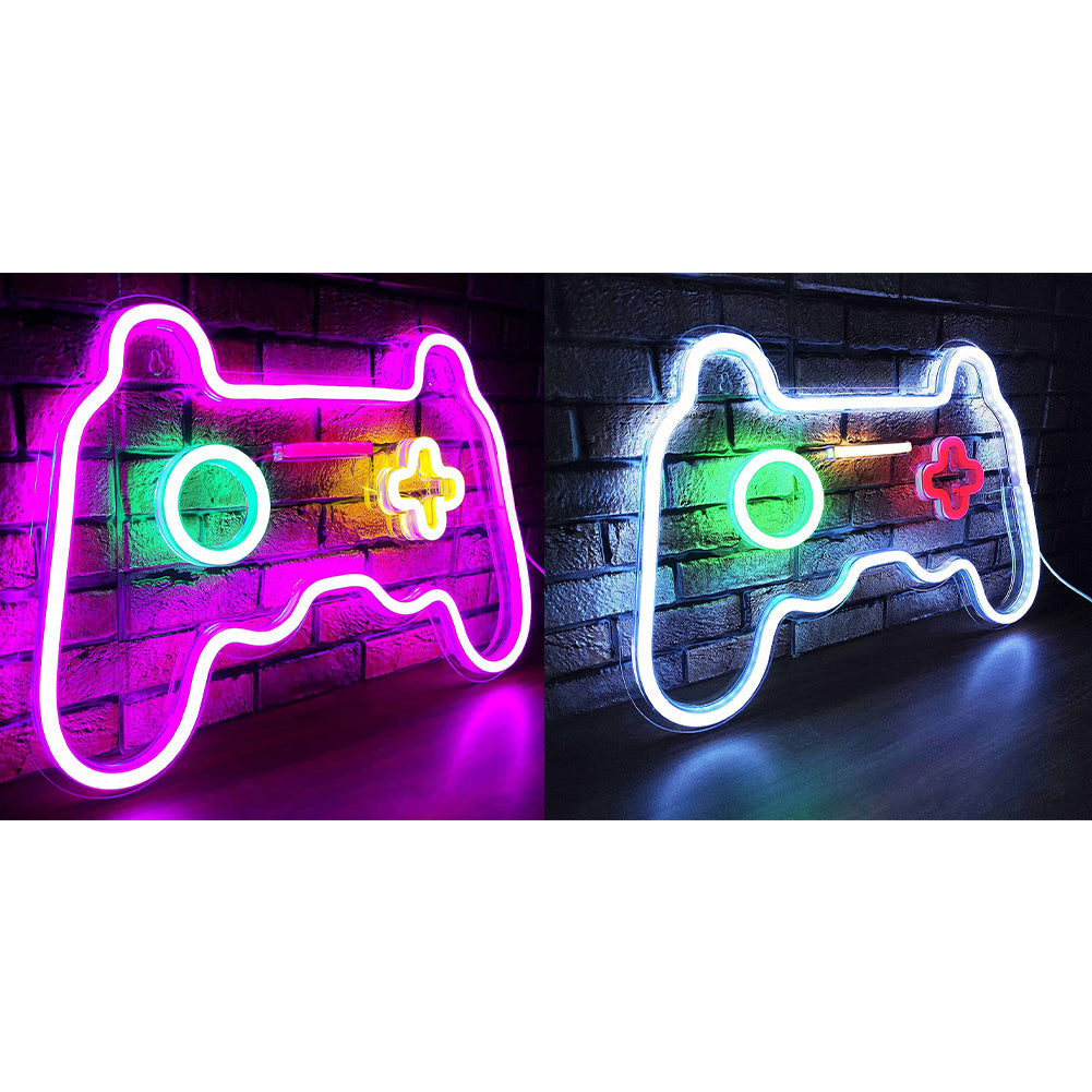 Gaming Neon Sign Gamer Wall Game Room Decor Gamer Gifts Neon Sign Wall Lights LED Sign White