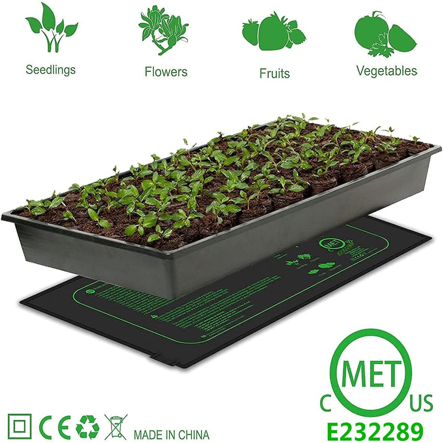 Seedling Heat Mats 10x20.75Inch Waterproof Plant Heating Mats For Seed Starting Germination Hydroponics Brewing EU Plug/220v
