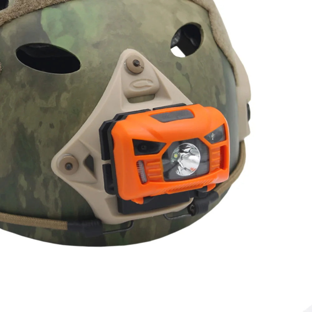 Q5 Helmet Light USB Charging Signal Light Sensor Headlamp For Hunting Fishing Waterproof For M88 Mich Holder Headlight green