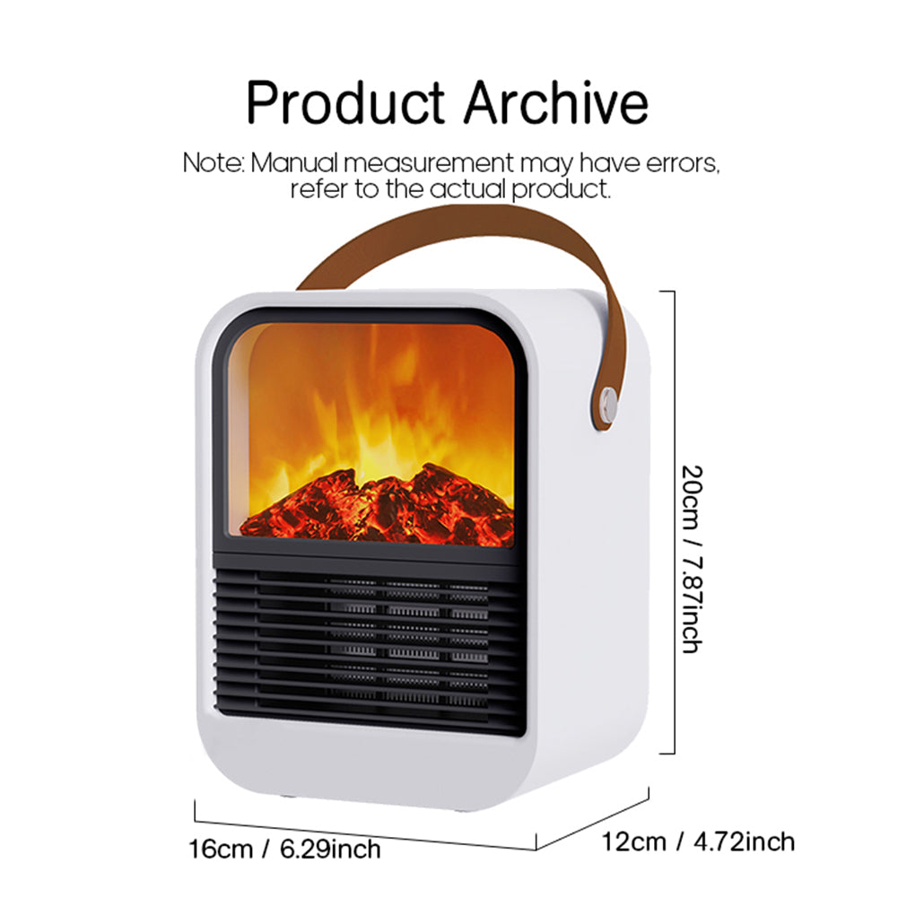 Electric Fireplace Heater Overheat Protection Mini Tabletop Fireplace Space Heater US Plug