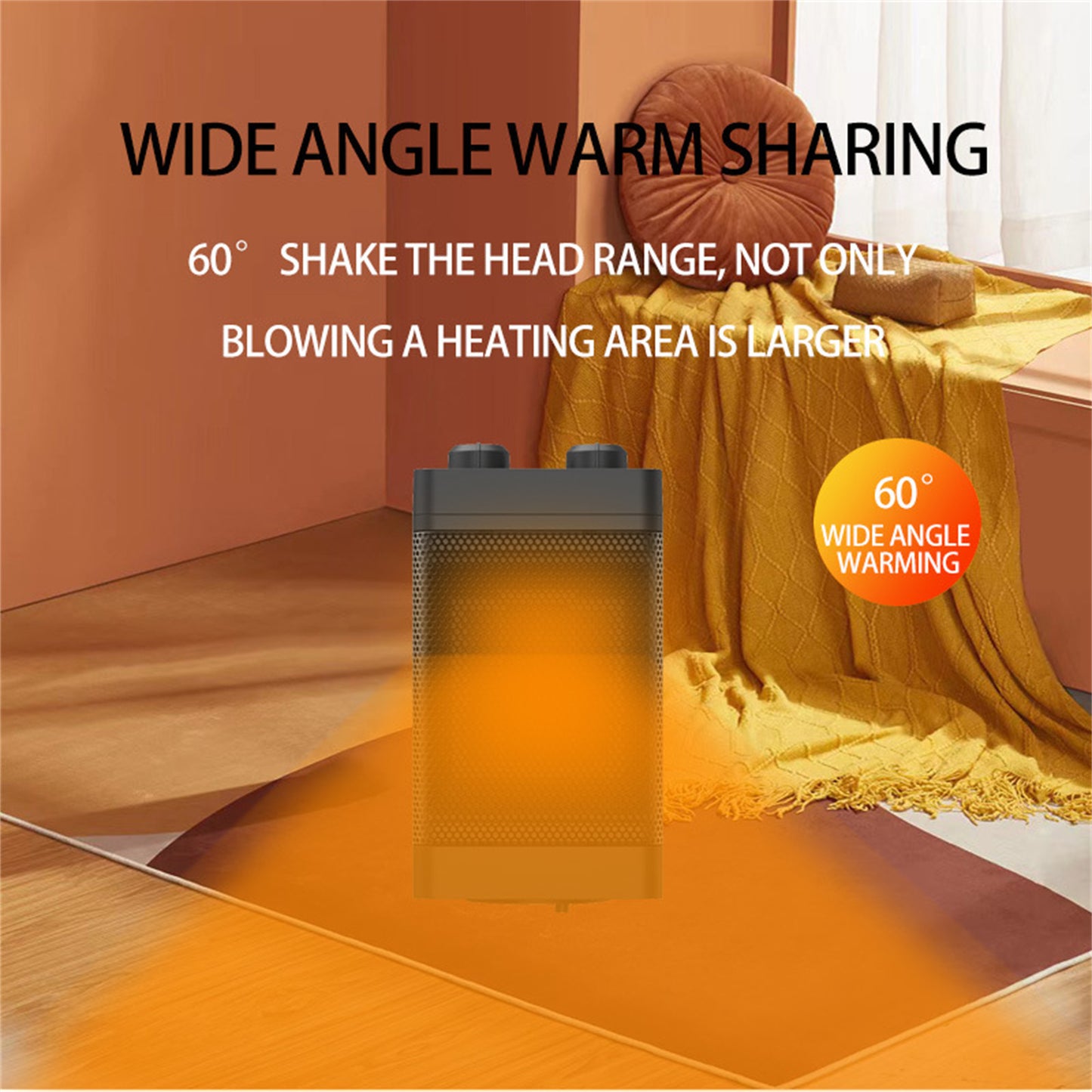 Space Heater PTC Fast Heating Ceramic Overheat Protection Indoor Portable Electric Heaters US Plug