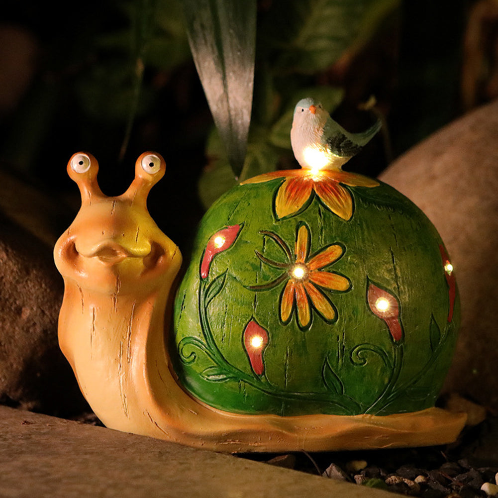 Solar Snail Light Resin Crafts Solar Powered Landscape Lamp For Yard Patio Garden Pathway Porch Decor (8.5 x 26 x 20.5) snails
