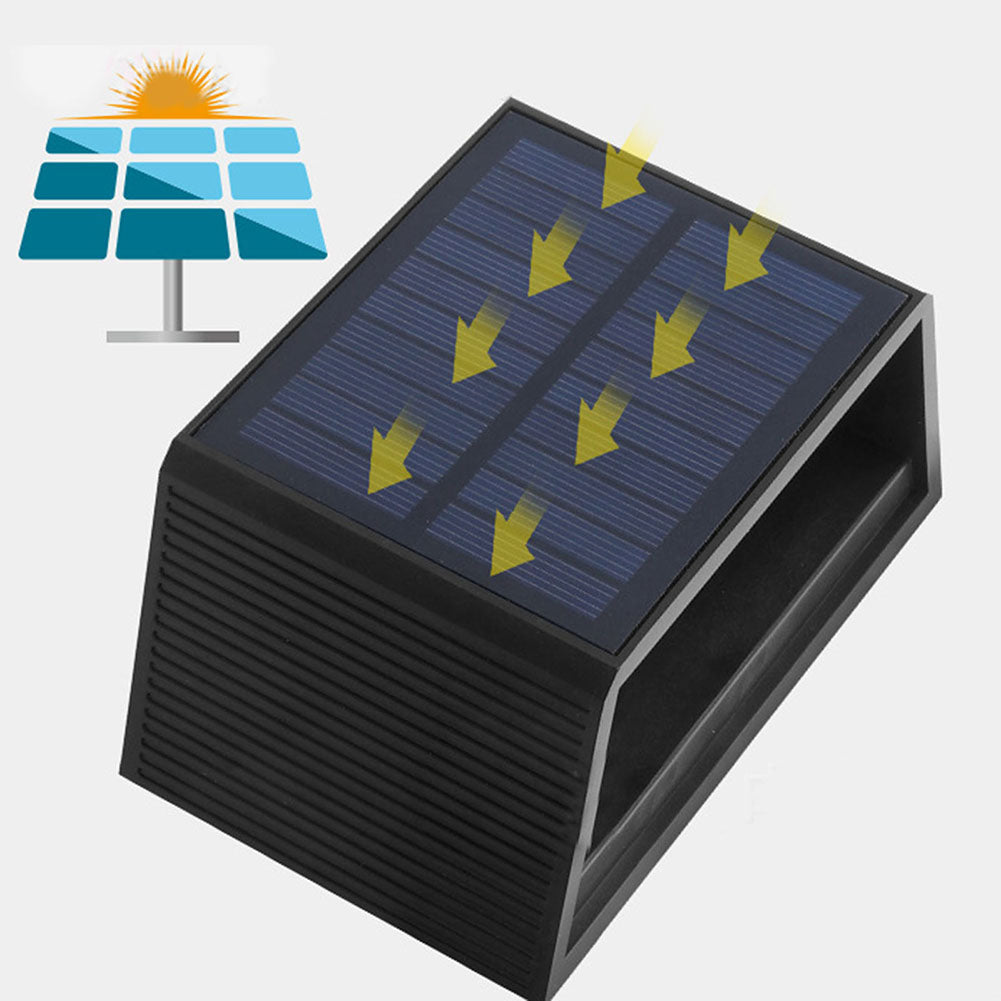 LED Solar Wall Lights Up Down Lighting Outdoor Solar Powered Sconce Waterproof Wall Lamp For Fence Stair Porch Patio Decoration solar wall light