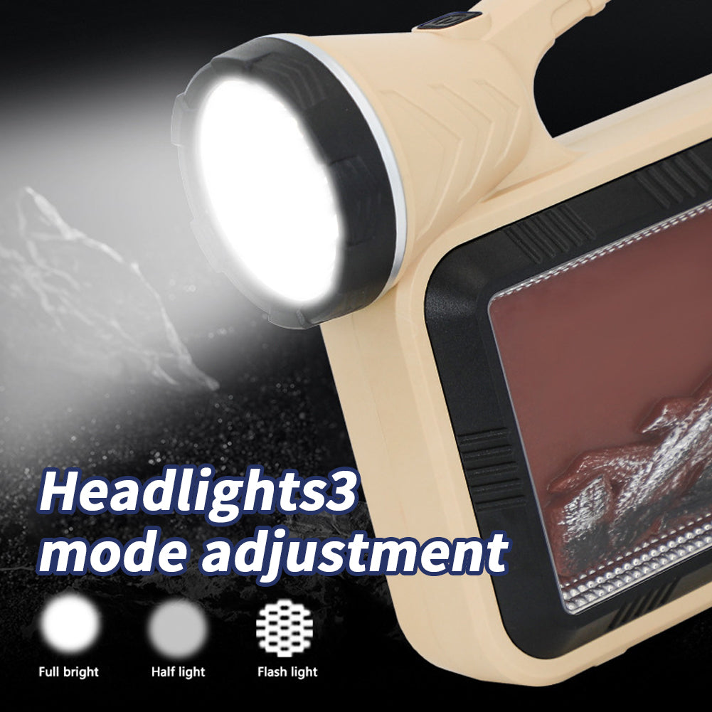 20w Portable Led Flashlights 3 Lighting Modes IPX5 Waterproof Solar USB Rechargeable Strong Light Multifunctional Camping Work Light patch light