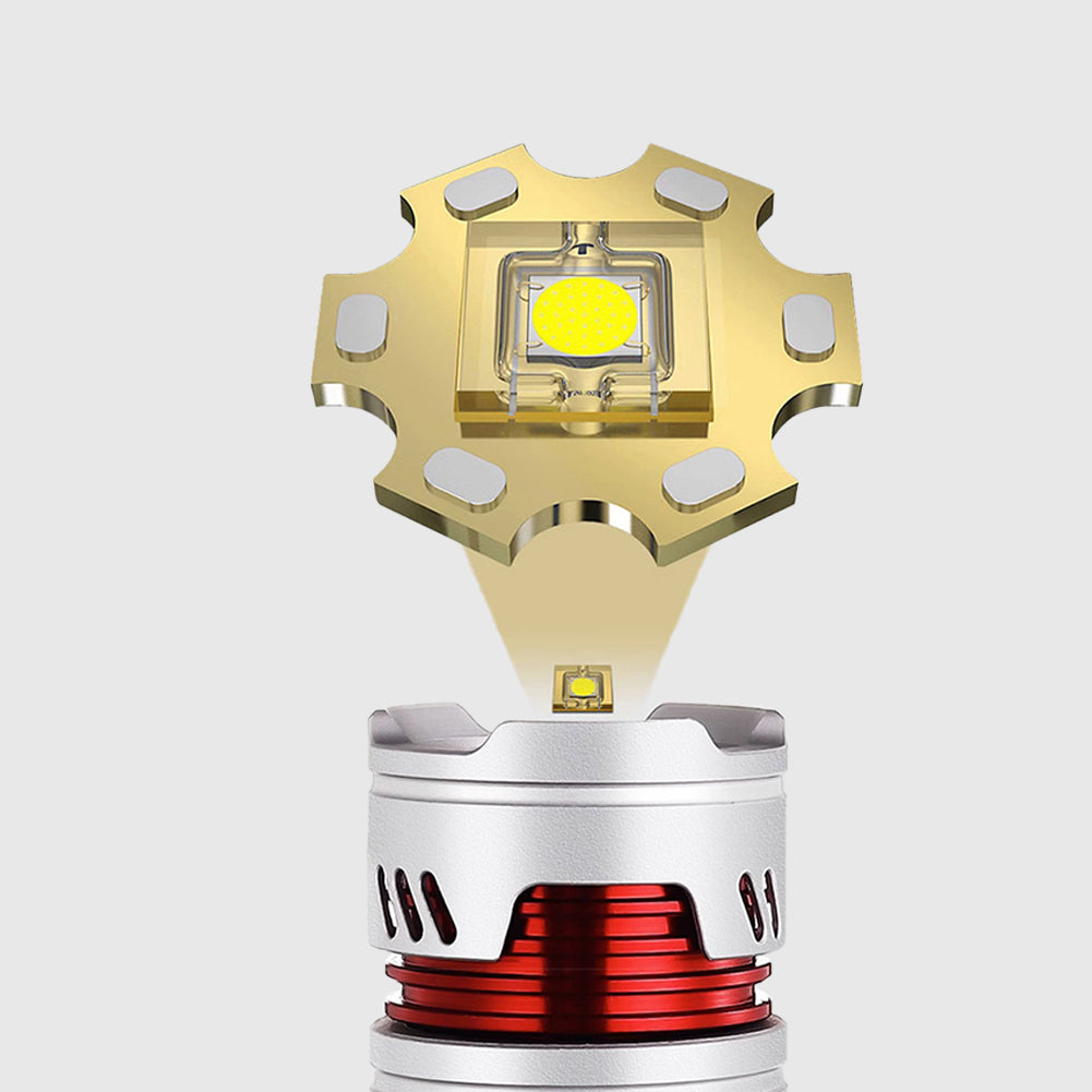 3W LED Mini Flashlight Spinning Gyro 5200LM Super Bright Rechargeable Strong Light Aluminum Alloy Torch Camping Lantern silver