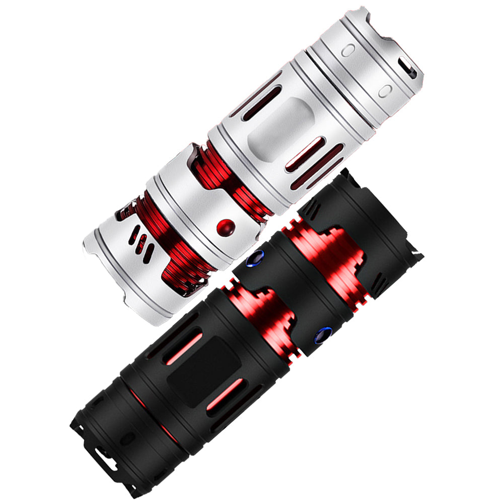 3W LED Mini Flashlight Spinning Gyro 5200LM Super Bright Rechargeable Strong Light Aluminum Alloy Torch Camping Lantern silver