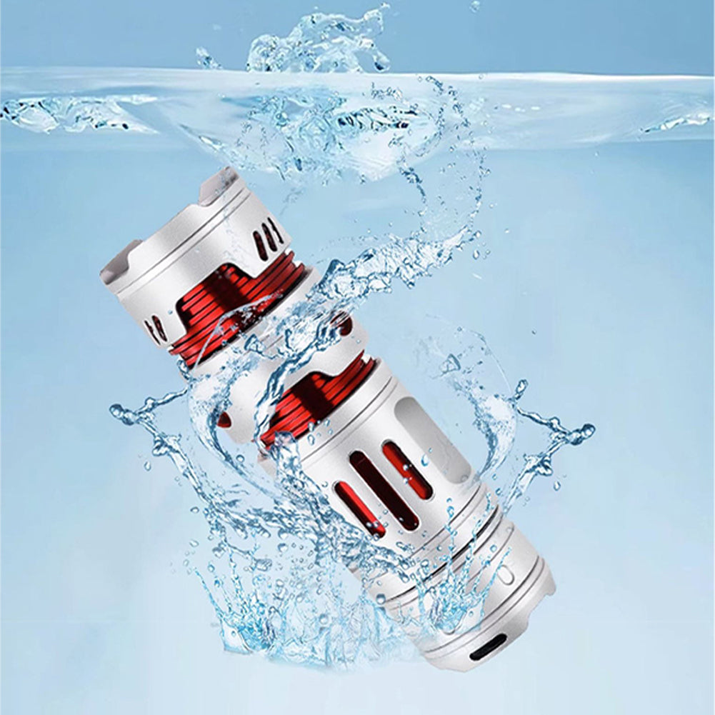 3W LED Mini Flashlight Spinning Gyro 5200LM Super Bright Rechargeable Strong Light Aluminum Alloy Torch Camping Lantern silver