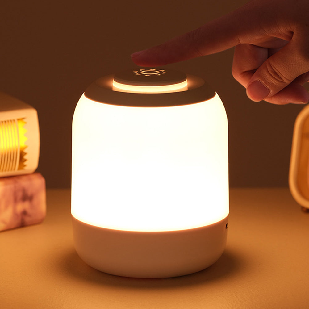 LED Night Light 3 Color Dimming Touch Sensor Bedroom Bedside Lamp Baby Nursery Night Lights For Work/Study/Craft pink-wired version