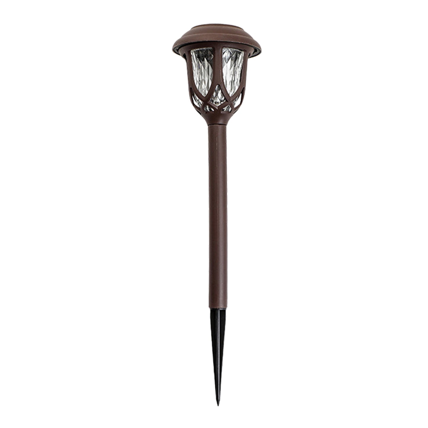 Solar Pathway Lights Outdoor 10 Pack Waterproof Auto On/Off Outdoor Solar Lights For Yard Landscape Path Lawn Patio Walkway Brown - white light
