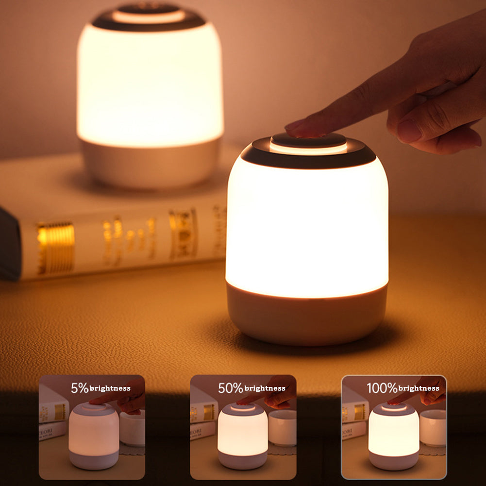 LED Night Light 3 Color Dimming Touch Sensor Bedroom Bedside Lamp Baby Nursery Night Lights For Work/Study/Craft Cream white-SE version