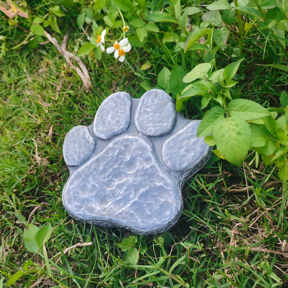 Outdoor Resin Pawprint Remembrance Tombstone With 4x3 Inch Personalized Picture Frame Pet Memorial Gifts For Lawn Backyard Courtyard gray product without words