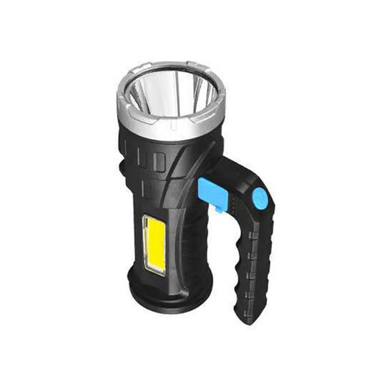Powerful Handheld Flashlights With Handle 4 Different Modes Waterproof USB Rechargeable Handheld Searchlight For Camping Emergencies Hiking Black
