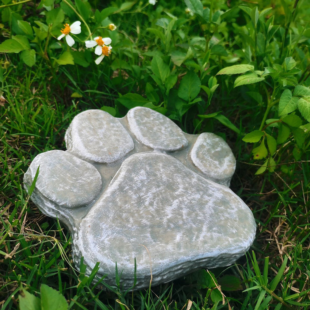 Outdoor Resin Pawprint Remembrance Tombstone With 4x3 Inch Personalized Picture Frame Pet Memorial Gifts For Lawn Backyard Courtyard yellow product without words