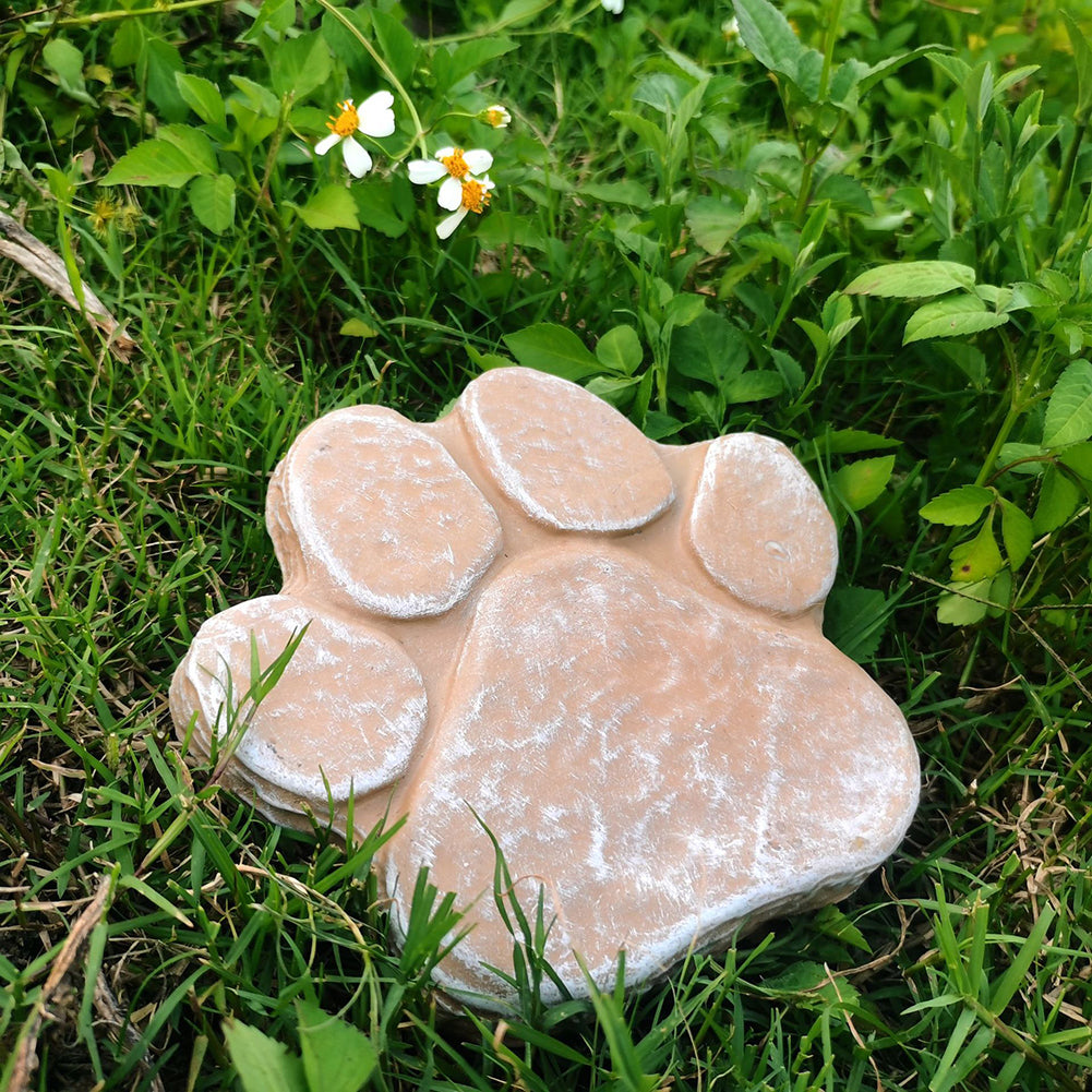 Outdoor Resin Pawprint Remembrance Tombstone With 4x3 Inch Personalized Picture Frame Pet Memorial Gifts For Lawn Backyard Courtyard yellow product without words
