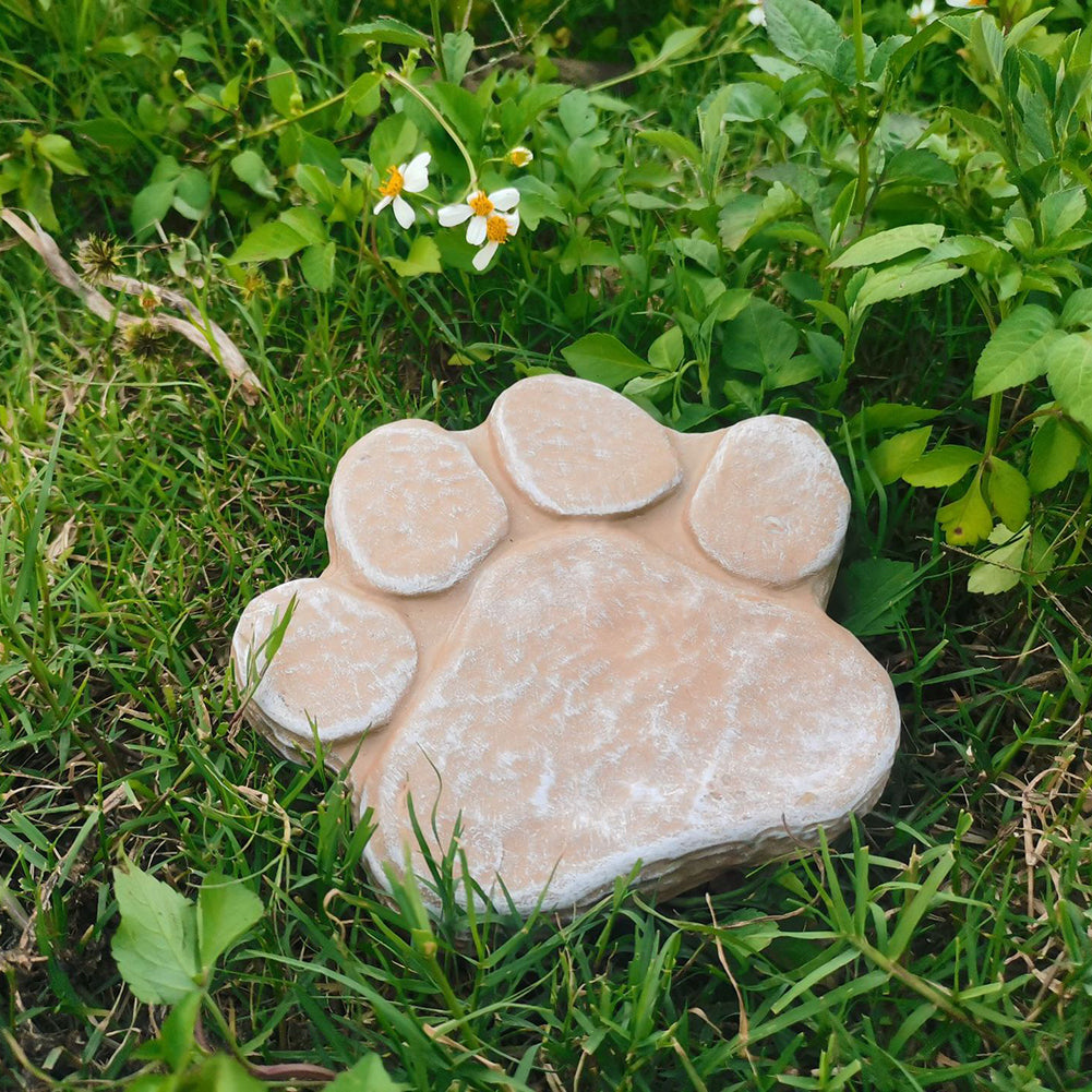 Outdoor Resin Pawprint Remembrance Tombstone With 4x3 Inch Personalized Picture Frame Pet Memorial Gifts For Lawn Backyard Courtyard yellow product without words