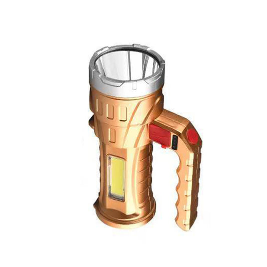 Powerful Handheld Flashlights With Handle 4 Different Modes Waterproof USB Rechargeable Handheld Searchlight For Camping Emergencies Hiking gold